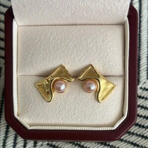 Candy Earrings/Elegant Gold and Pearl Earrings